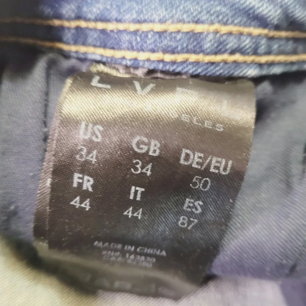 LVPL Straight Leg Jeans Men's 34 x 30  Blue Medium Wash Denim Stretch J33